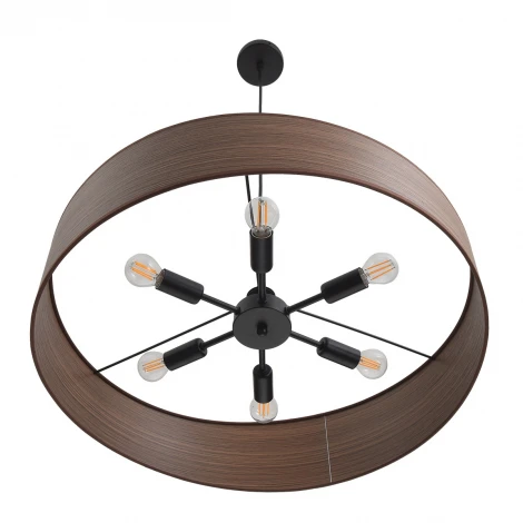 Подвесной светильник Lumion Lagoma 8420/6A черный/коричневый, металл/ПВХ E14 6*40W 220V