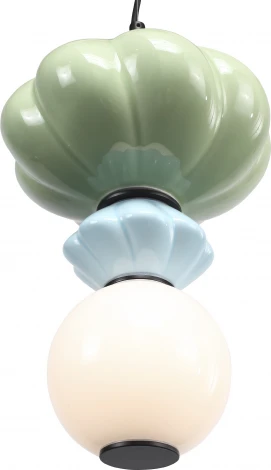 Подвесной светильник ST Luce Florentini SL6134.403.01 черный/зелёный, синий, опаловый LED 1*8W 3000K (220V, на тросе, бусы)