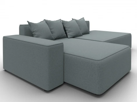 Диван угловой Лига-079 угол левый (ДСП/Пластик/Рогожка/Серый) Лига Диванов 129813L