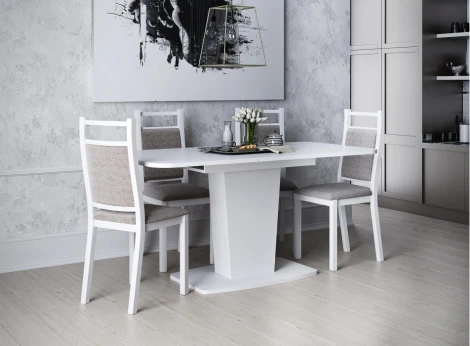 Стол на тумбе Woodville Токио-28 белый 515102