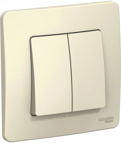 Выключатель встраиваемый двухклавишный (молочный) Systeme Electric Blanca BLNVS010502
