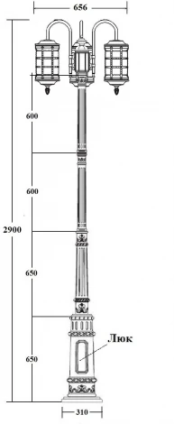 Наземный фонарь IP44 Oasis Light BARSELONA 81210B 10 E7 down cover Gb
