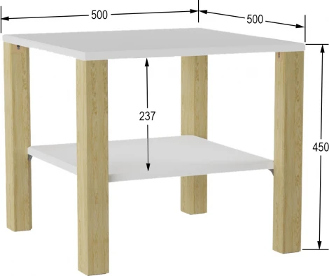 Стол журнальный Матео белый/дуб янтарный Mebelik арт.008957