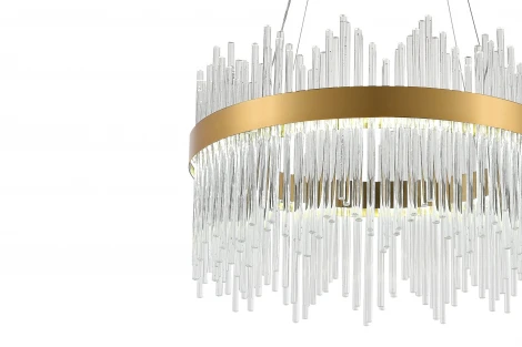 Подвесная люстра светодиодная нимб с пультом ДУ 112W, золото, LED Natali Kovaltseva 8315 INNOVATION STYLE 83156