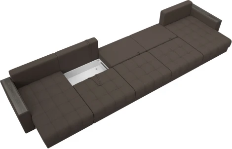 Диван П-образный с декором Лига-049 НПБ Мегалонг Лига Диванов (Рогожка) арт.128519