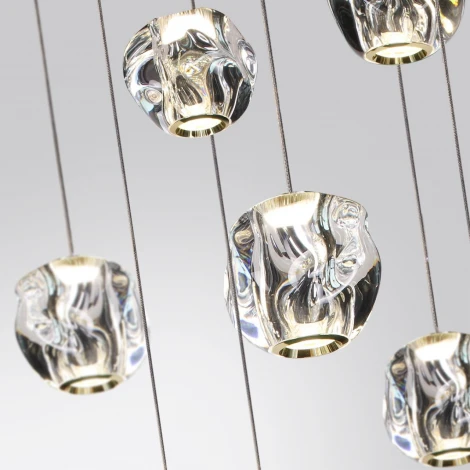 Потолочная каскадная люстра Odeon Light Jemstone 5085/120L золото/прозрачный/металл/акрил LED 120W 4000K 5500Лм (220V, на проводе)