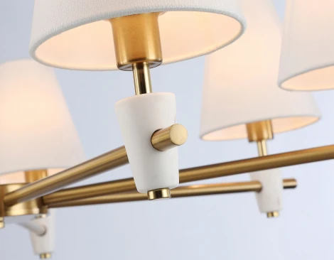 Потолочная люстра на штанге с абажурами и мрамором Ambrella Ceramo Classic LH75045