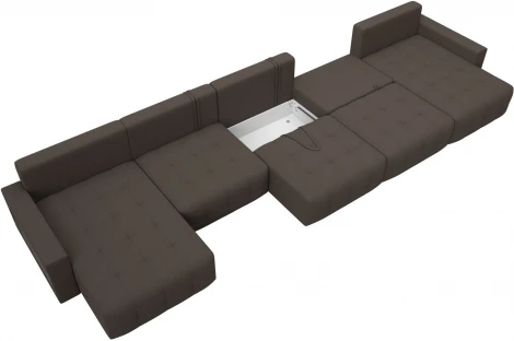 Диван п-образный с полками Лига-053 НПБ МегаЛонг Лига Диванов (Рогожка) арт.129000