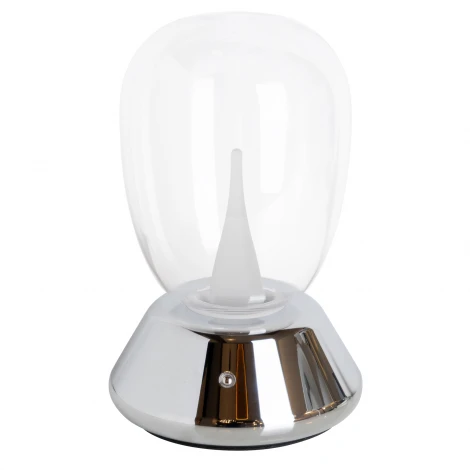 Настольная лампа диммируемая 10W 3000K прозрачный/хром Lightstar Uovo III 807904