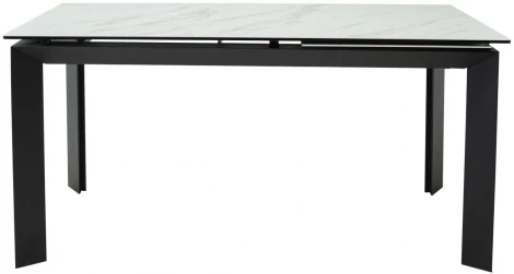 Стол CREMONA 140 KL-99 Белый мрамор матовый, итальянская керамика / черный каркас М-City