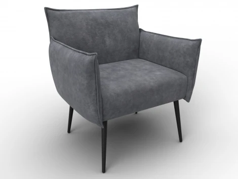 Кресло Лига-083 (Фанера/Металл/Велюр/Темно-серый) Лига Диванов 132323