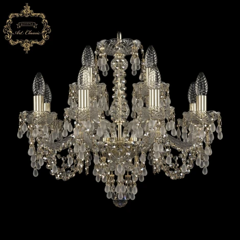 Подвесная люстра Art Classic 11.24 11.24.8+4.200.Gd.V0300.R801 (220V, хрусталь, на цепи, подсвечник, свеча)