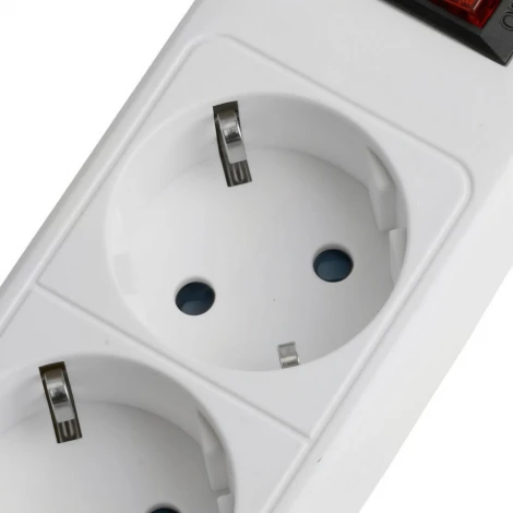 Сетевой фильтр 4-х местный с заземлением 5 метров (белый) Stekker Optima 50091