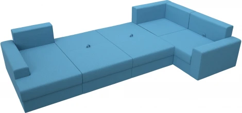 Диван П-образный Майами левый угол (Голубой/Рогожка) Лига Диванов арт.123254L