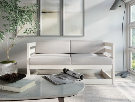 Диван Arsko Магнус М беленый дуб велюр светло-серый