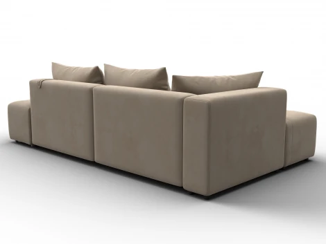 Диван угловой Лига-103 НПБ угол левый (ДСП,Брус,Фанера,Велюр/Бежевый) Лига Диванов 134814L