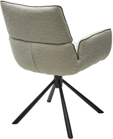 Стул M-City VIRS 360 град. поворот. с возвратом, EDELWEISS#1 белый, букле/ JC531-7 беж/ Черный