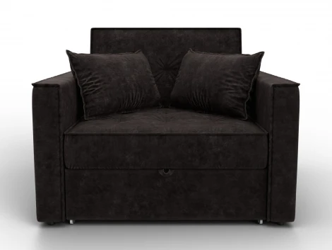 Кресло-кровать Лига-104 (80) (ЛДСП,Брус,Фанера,Велюр/Коричневый) Лига Диванов 134851