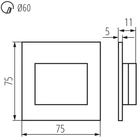 Подсветка ступеней лестницы встраиваемая светодиодная Kanlux ERINUS 33324 (12V)