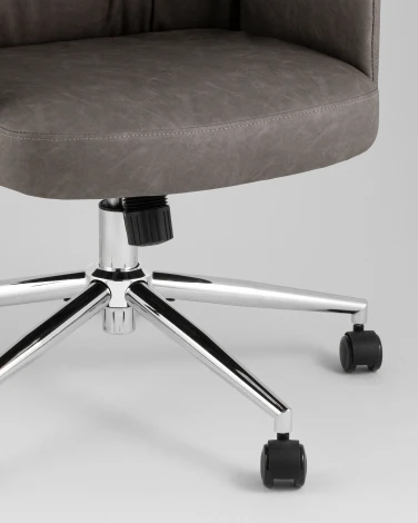 Кресло офисное TopChairs Neoma серый экокожа УТ000041775