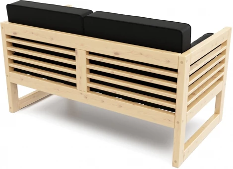 Диван Arsko прямой Сега М сосна велюр черный