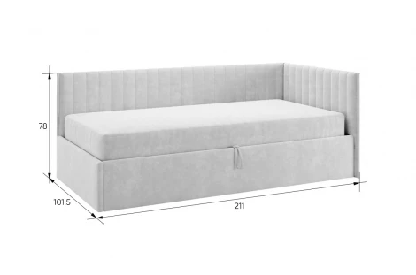 Кровать с подъемным механизмом Твикс (Тахта) 90х200 см Mebelson (ДСП,Велюр/Зеленый) арт.170631,2764