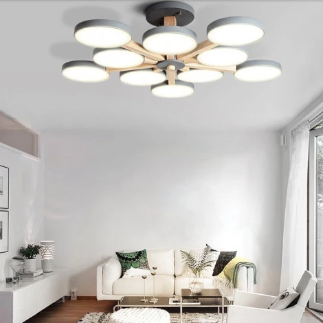 Потолочная люстра Wi-Fi на штанге Turna L10 Grey By ImperiumLoft Turna-B01 (LED, 220V, голосовое управление, умный дом - Алиса)