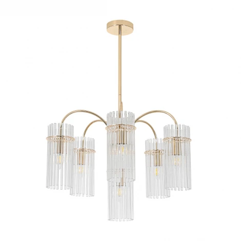 Потолочная люстра на штанге Lumion Opulenta 8413/6 французское золото/прозрачный, металл/стекло Е14 6*40W 220V