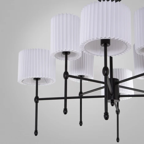 Потолочная люстра Wi-Fi на штанге Eurosvet Notturno 60162/8 черный (220V, управление смартфоном, голосовое управление, умный дом - Minimir Home, Алиса, Маруся, Салют)