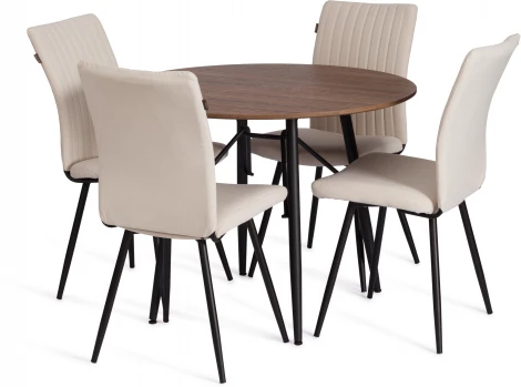 Стул обеденный Monte Carlo Tetchair (Флок/Молочный,Черный) арт.24793