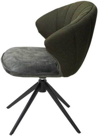 Стул ASTRA 360 град. поворот Зеленый Sonic 77 ткань / 7525-156 велюр / черный каркас, ®DISAUR (арт.621M05768)