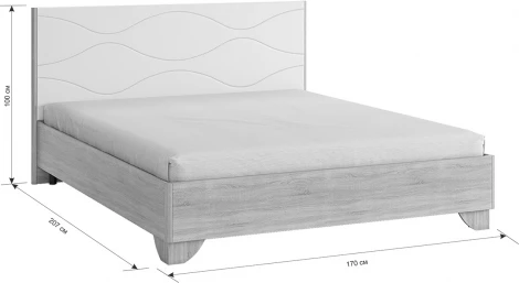 Зара Кровать с основанием Комфорт 160х200 см, цвет дуб сонома/белый Mebelson (арт.SMZ-06.1623)
