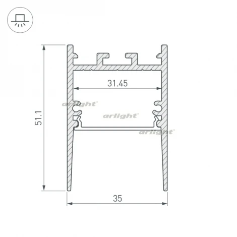 Профиль SL-COMFORT-3551-2000 ANOD BLACK (Алюминий) 031730 Arlight SL-COMFORT