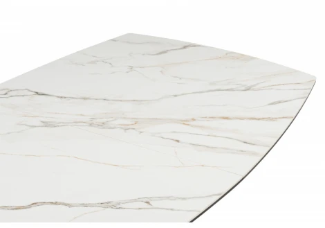 Керамический стол Вейл 160(205)х89 gilt white / черный 626060