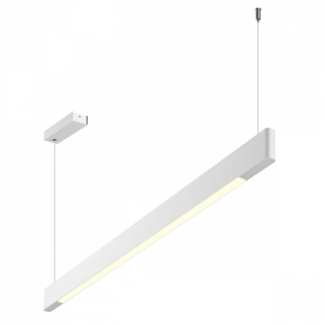 Подвесной линейный светильник Novotech Iter 359549 белый диммир. со сменой цв.темпер. (пульт ДУ/прилож. Smart Life) LED 12/24W 220V 3000-5700К (регулировка яркости, умный дом - Алиса, Tuya Smart, Smart Life, на тросе)