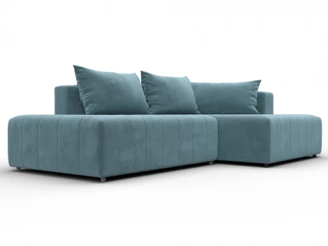 Диван угловой Лига-103 НПБ угол правый (ДСП,Брус,Фанера,Велюр/Бирюзовый) Лига Диванов 134815