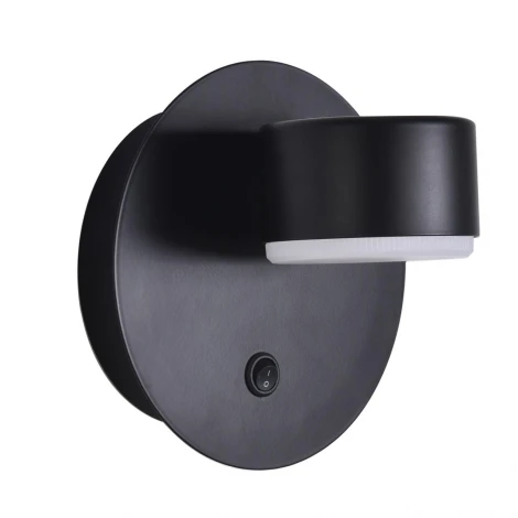 Настенный светильник с выключателем Lumion Torina 8344/1W черный, металл GX53 LED 1*7W 220V
