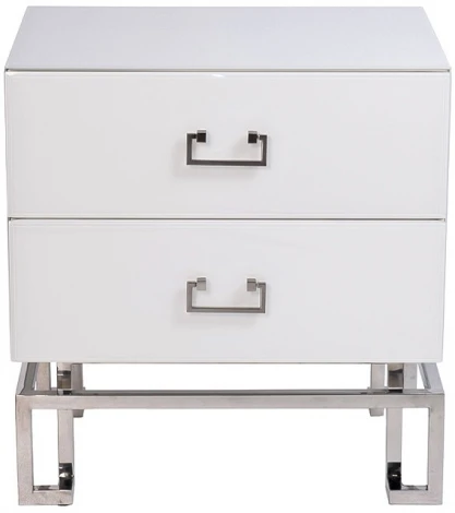 Тумба прикроватная Garda Decor KFG085-NI (Хром/Белый)