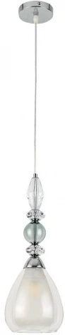 Подвесной светильник Lumion Ganna 8293/1A хром/белый/прозрачный, металл/стекло/хрусталь E27 1*60W 220V (на проводе)
