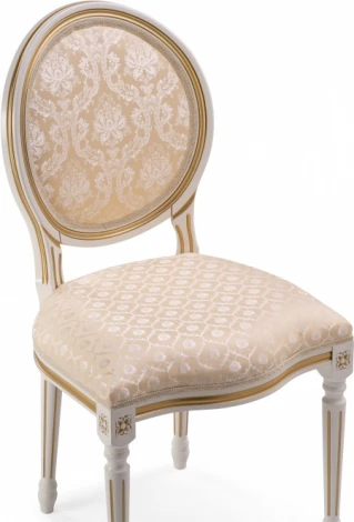 Стул деревянный Woodville Данте молочный / золотая патина арт.615202
