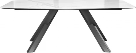 Стол DikLine KS220 керамика Cloud (белый глянец C11 )/опоры черные арт.00-00071460
