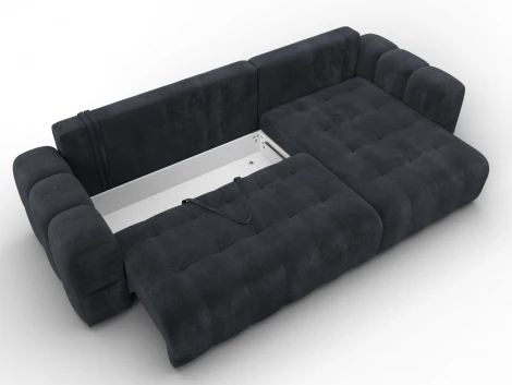 Диван угловой Лига-110 НПБ угол универсальный (ДВП,ДСП,ЛДСП,Брус,Фанера,Велюр/Темно-серый) Лига Диванов 136538