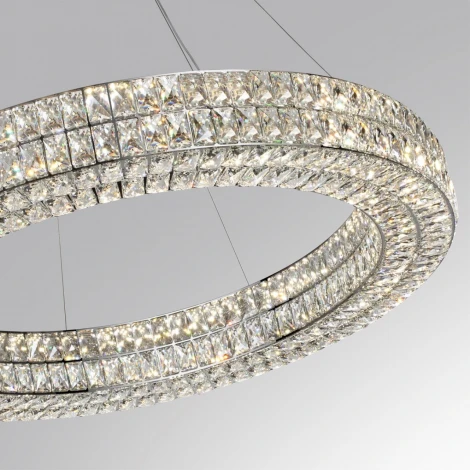 Подвесная люстра Odeon Light Panta 4927/98L хром/металл/хрусталь LED 98W 4000K 5850Лм (220V, на тросе, кольцо)