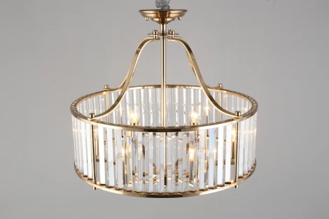 Подвесная люстра Aployt Romen APL.809.03.06 (220V, хрусталь, на цепи, свеча, круглые)