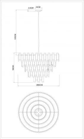 Подвесная люстра каскадная большая Rosie 3511/17 LM-16 Divinare (220V, хрусталь, на цепи)