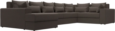 Диван П-образный Майами левый угол (Коричневый/Рогожка) Лига Диванов арт.122553L