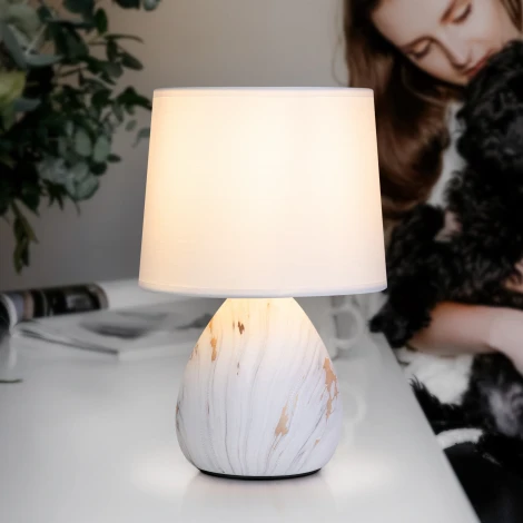 Интерьерная настольная лампа Rivoli Damaris D7037-501 (220V, выключатель)