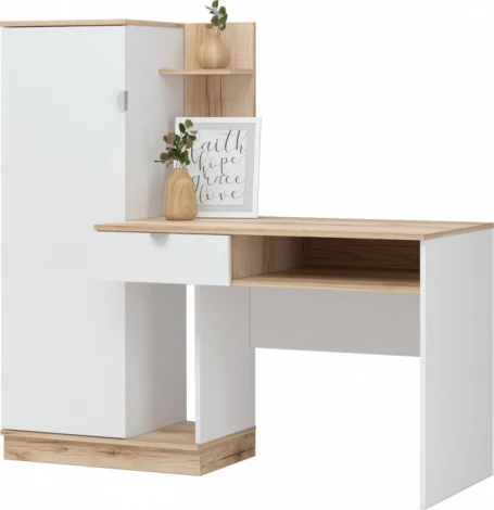 Компьютерный стол Woodville Джидда 1500 белый / дуб делано (ЛДСП) арт.586574