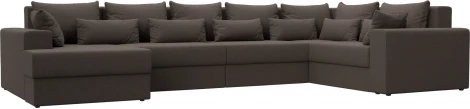 Диван П-образный Майами левый угол (Коричневый/Рогожка) Лига Диванов арт.122553L