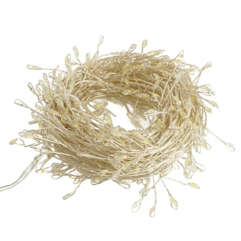 Светодиодная гирлянда Кластер (на проволоке) линейная 12м мультиколор c питанием от сети 220V Feron CL584 51449